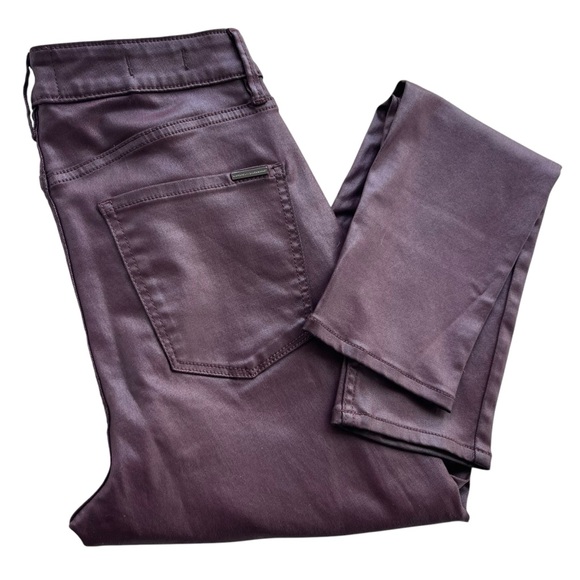 White House Black Market Womens 8 Purple High Rise Coated Skinny Jeans 570330076 - Picture 2 of 16